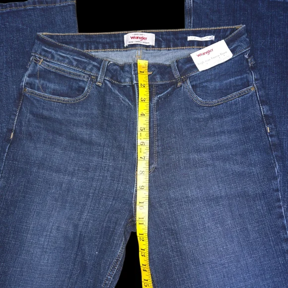 Wrangler High Rise Fierce Flare Jeans Dark Wash Retro Western Denim - Picture 6 of 10